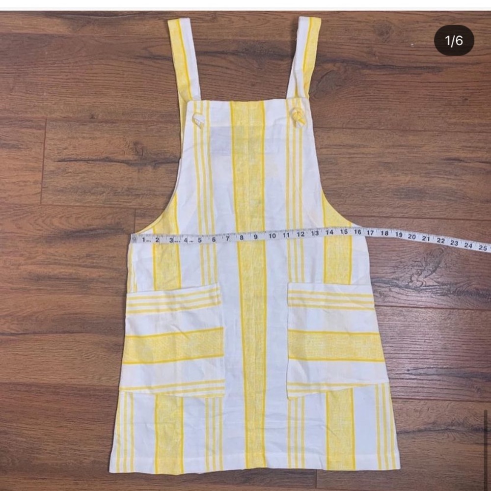 MANGO two tone yellow overall dress